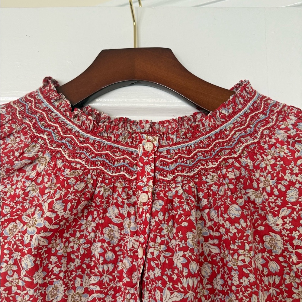 Ann Mashburn Christine Smocked Too in Liberty of London Floral Blouse Size Small - Picture 3 of 5